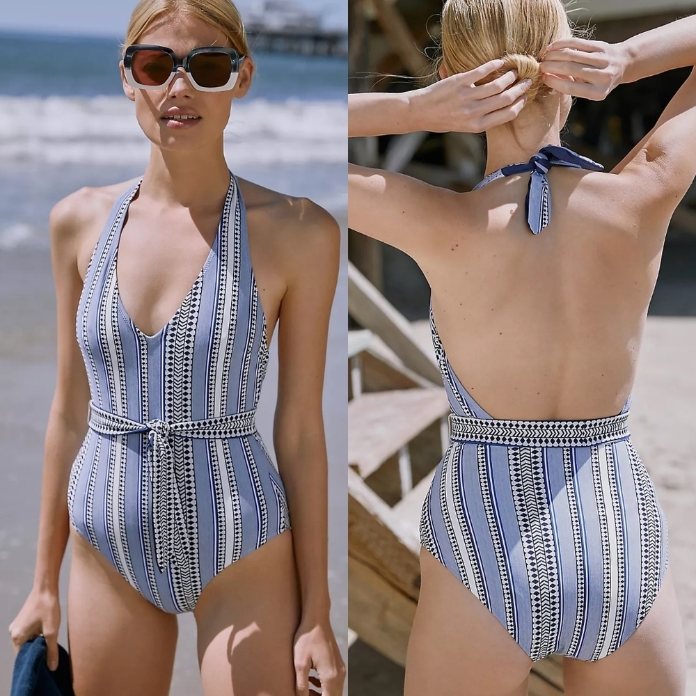 LemLem Neela Deep V One Piece Swimsuit